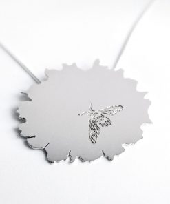 Silver flower bee necklace