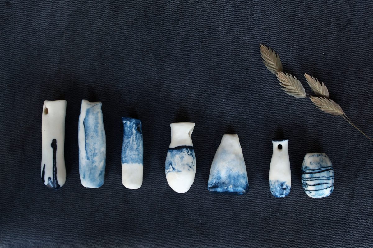 Porcelain Pendants and Leaf