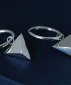 silver triangle hoops