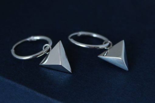 silver triangle hoops