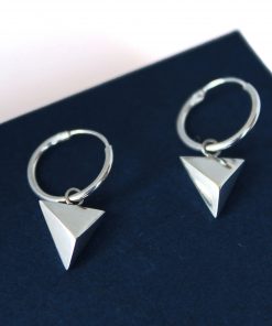 triangle drop hoop earrings