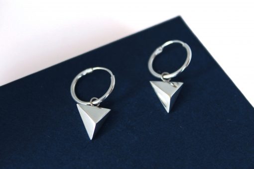 triangle drop hoop earrings