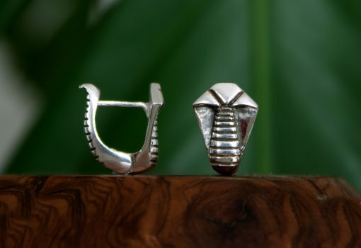 snake silver earrings