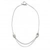 silver double chain necklace