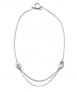 silver double chain necklace