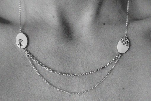 engraved rose necklace