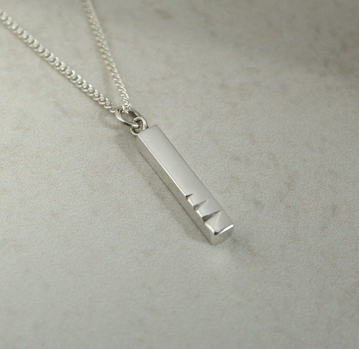 Alternative view of Triple Notch Bar Pendant